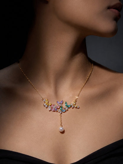 Butterfly Multicolor Necklace & Earring Set
