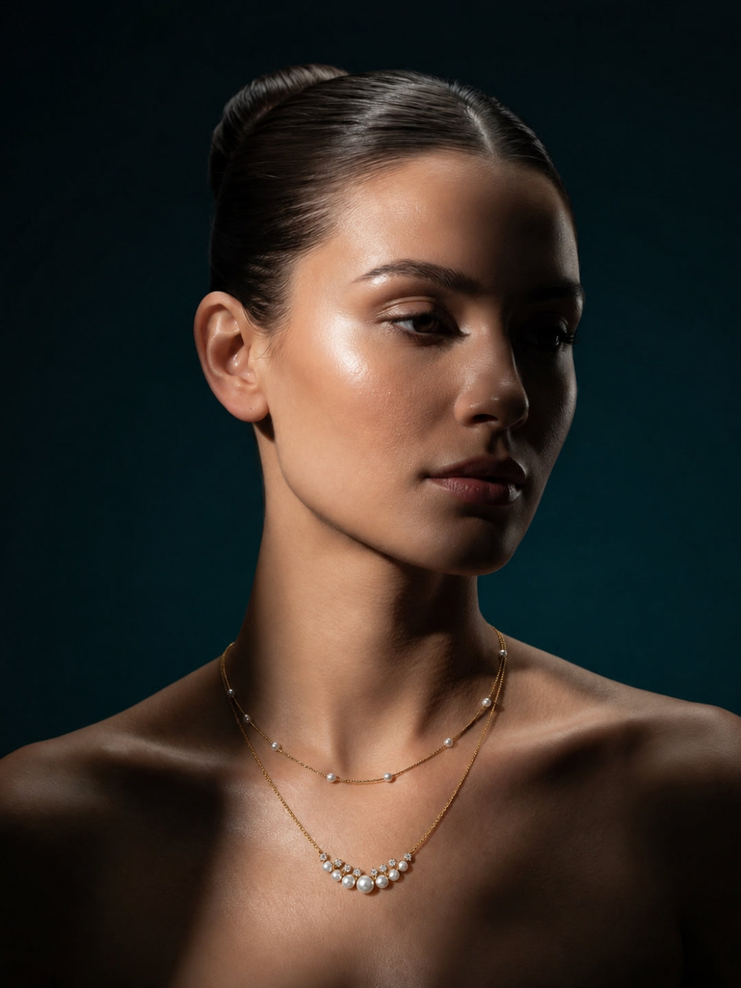 Layered Pearl Necklace Set (Set of 2) | 18K Gold Plated Stainless Steel