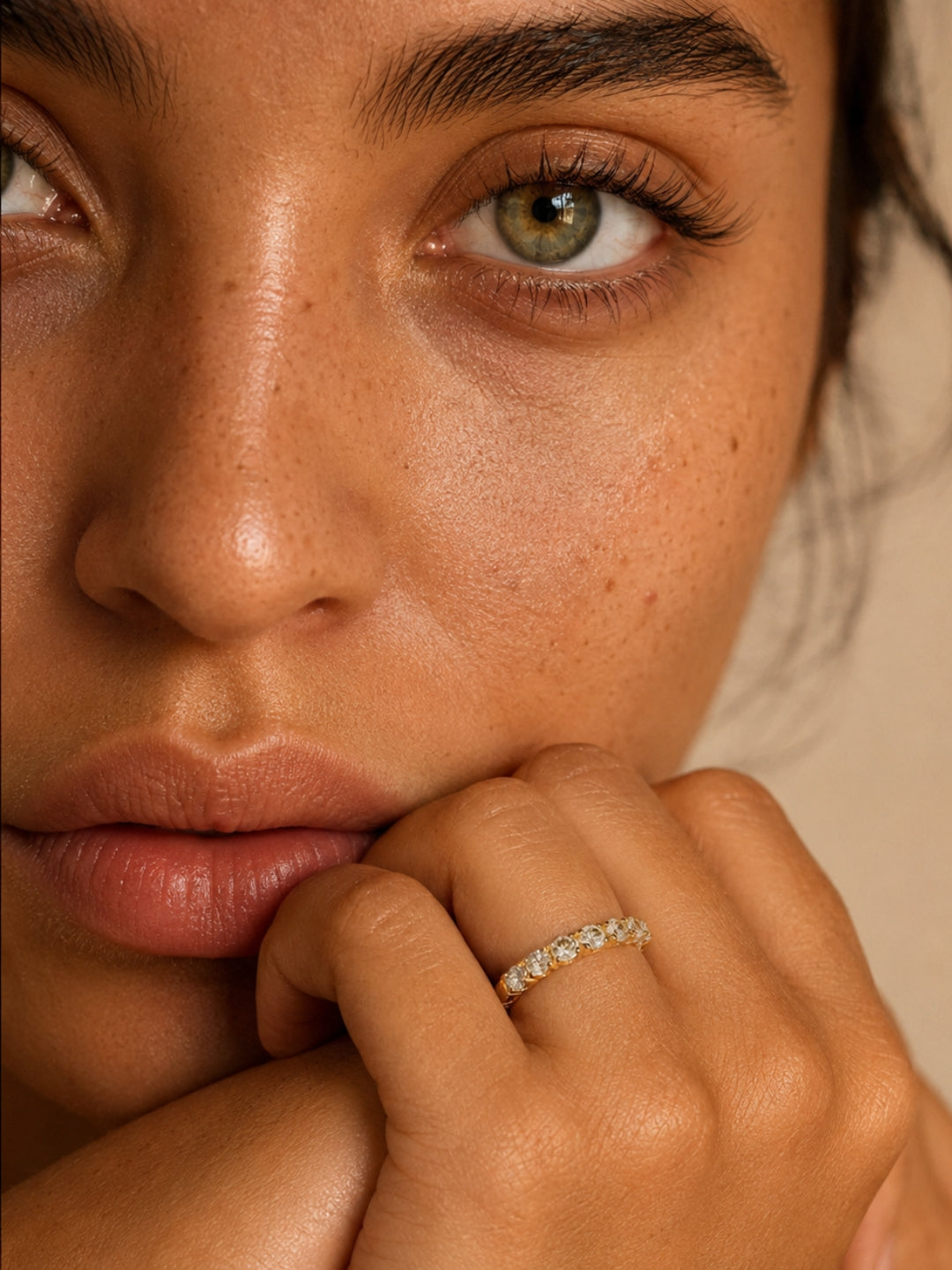 18K Gold Plated Eternity CZ Band Ring | Waterproof Stack Ring