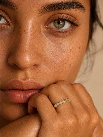 18K Gold Plated Eternity CZ Band Ring | Waterproof Stack Ring