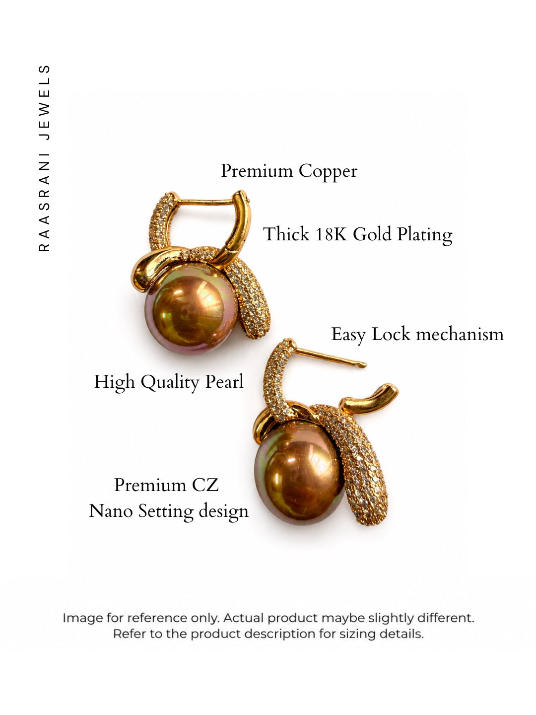 Infinity Knot Pearl Hoop Earrings, 18K Gold-Plated - Brown