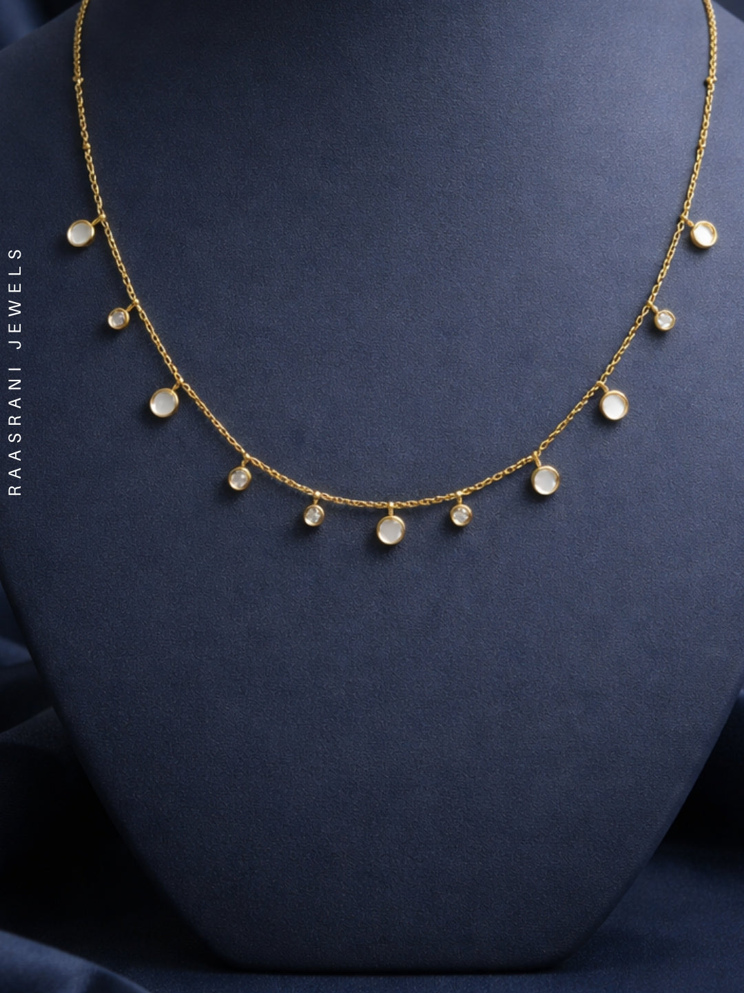 MOP & CZ Charms Gold Chain Necklace | Anti-Tarnish, Water-Resistant