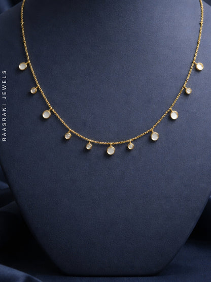 MOP & CZ Charms Gold Chain Necklace | Anti-Tarnish, Water-Resistant