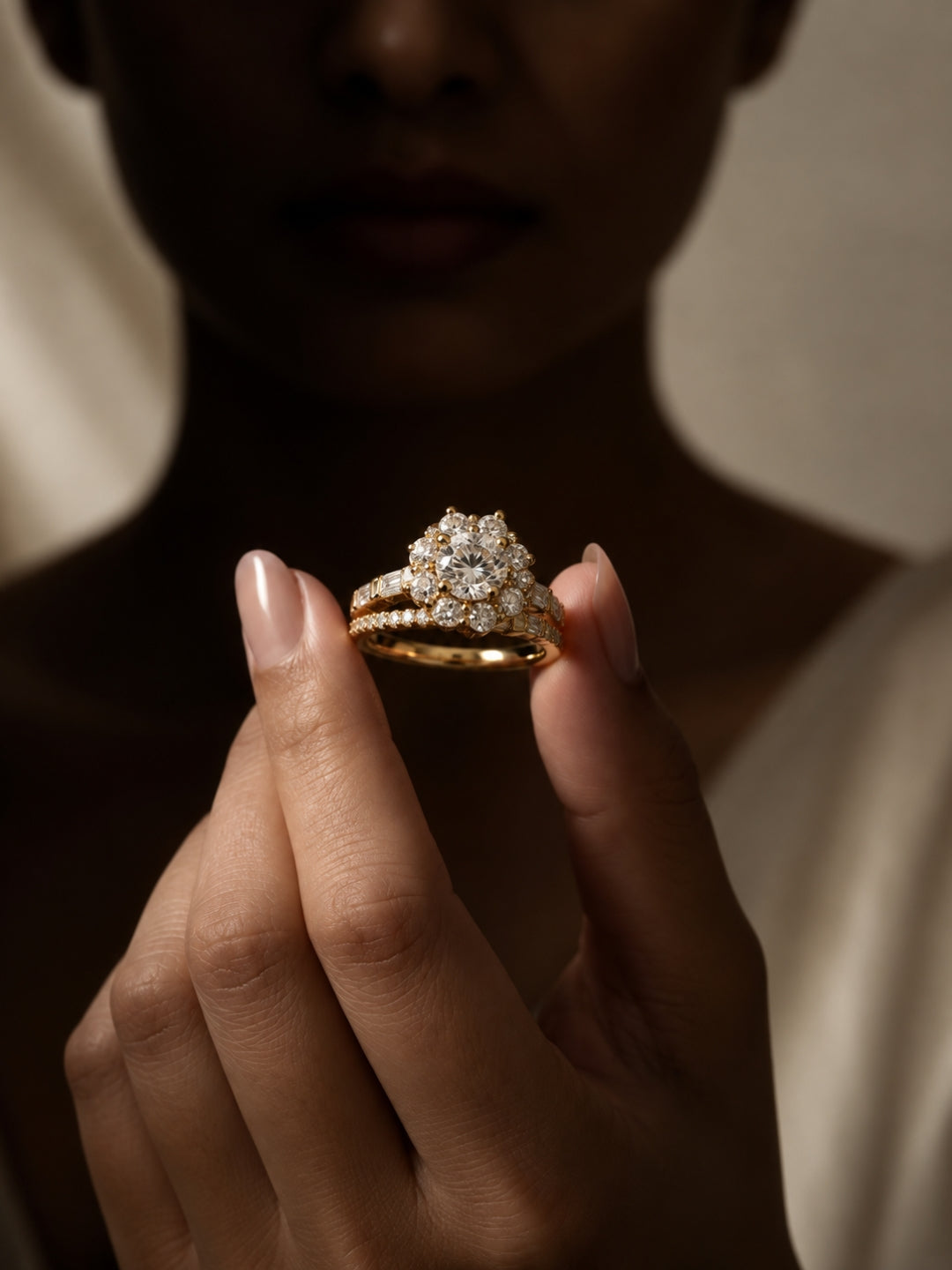 18K Rose Gold Plated Solitaire CZ Statement Ring, view 4