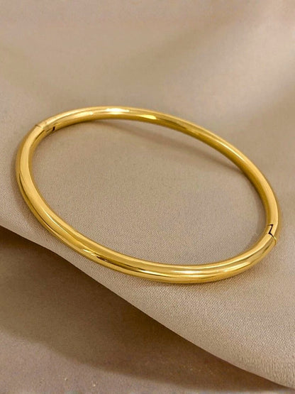 Plain Cuff Bangle – 18K Gold Plated | Anti-Tarnish Everyday Bracelet
