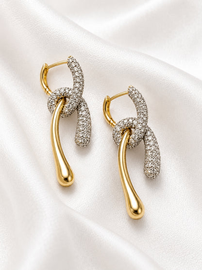 Nodo Two-Tone Knot Necklace & Earring Set, 18K Gold-Plated