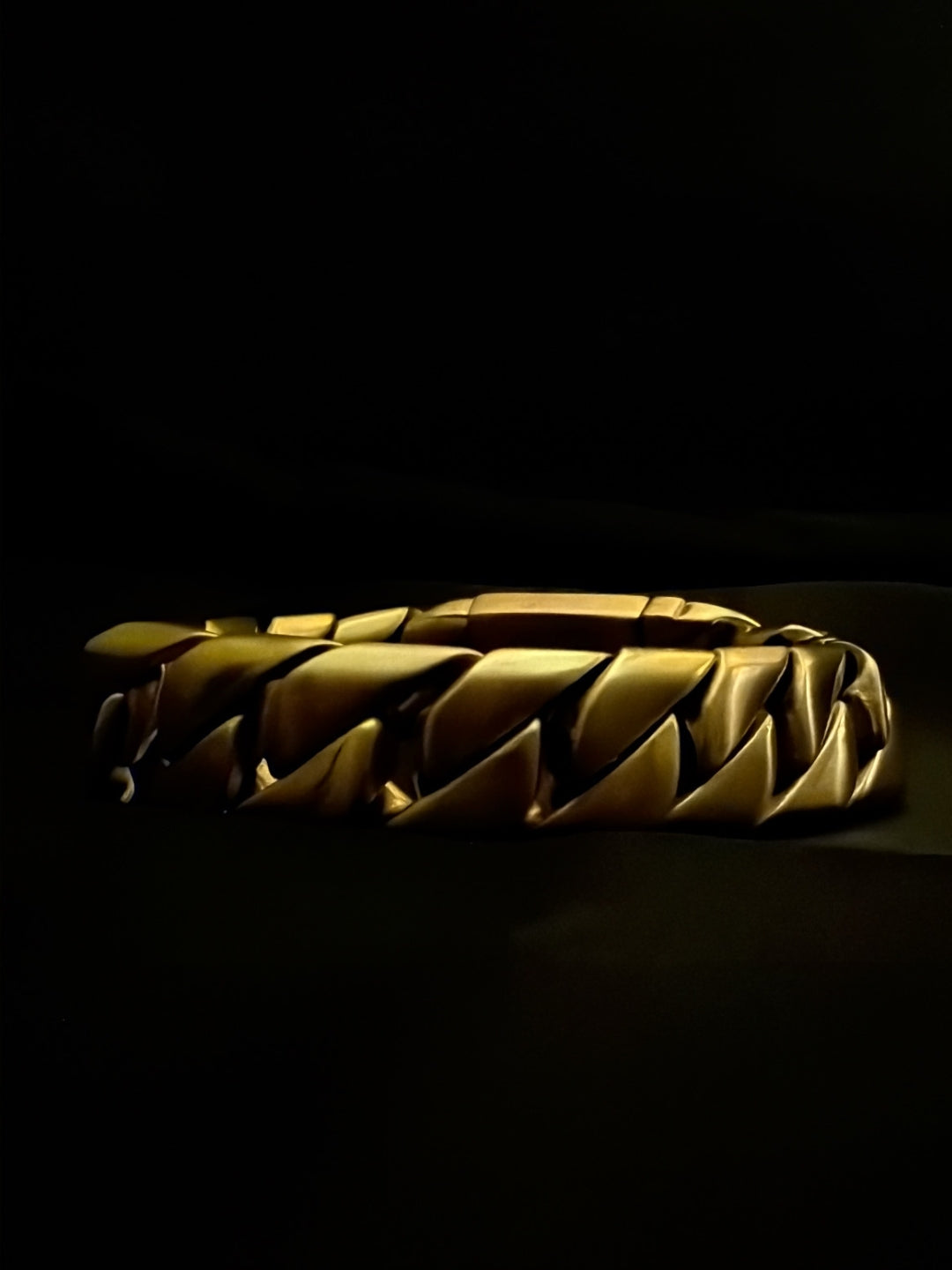Matte Gold Chunky Cuban Link Bracelet for Men | Stainless Steel