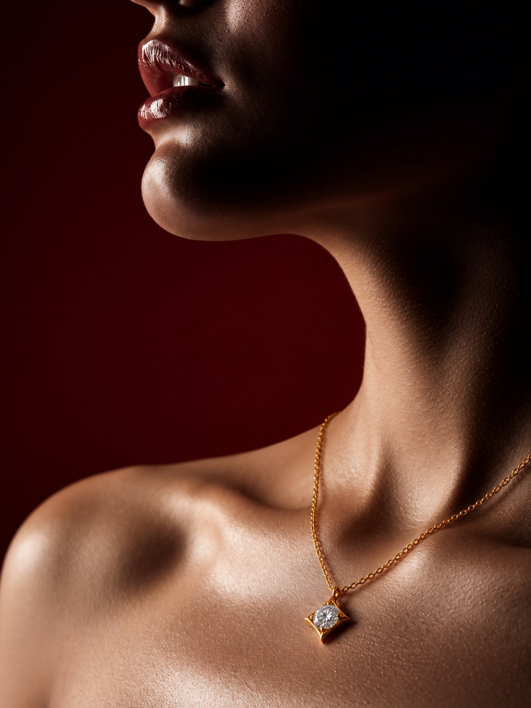 Stellina Crystal Solitaire Pendant Necklace, view 4