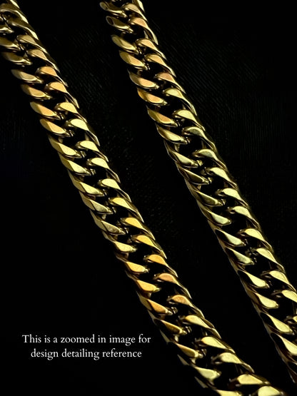 Unisex 18K Gold Cuban Link Chain – 5mm Stainless Steel Necklace