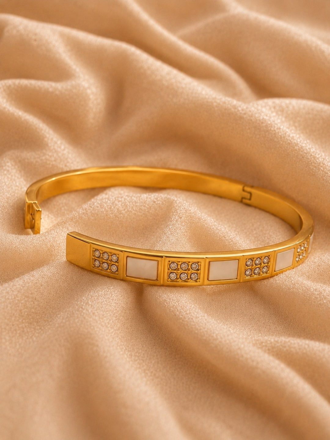 Mother of Pearl Studded Bangle Bracelet
