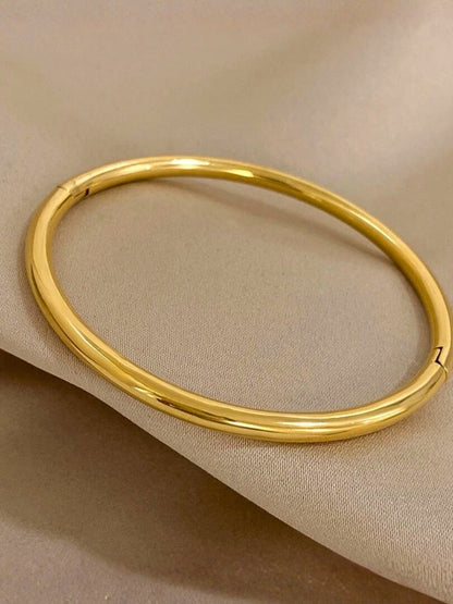 Floral Link & gold Bangel  Bracelet Combo, 18K Gold-Plated