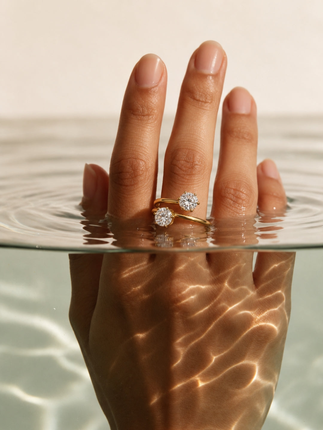 Double Solitaire Ring - 18kt Gold Plating