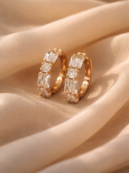 Multi Shape AD Rose Gold Hoop Earrings | Anti-Tarnish Daily Wear