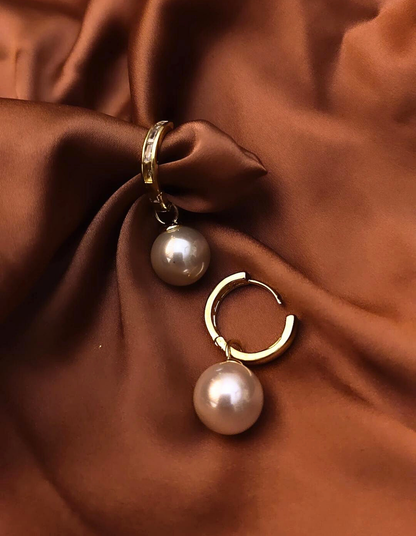 Big Pearl Drop Hoops