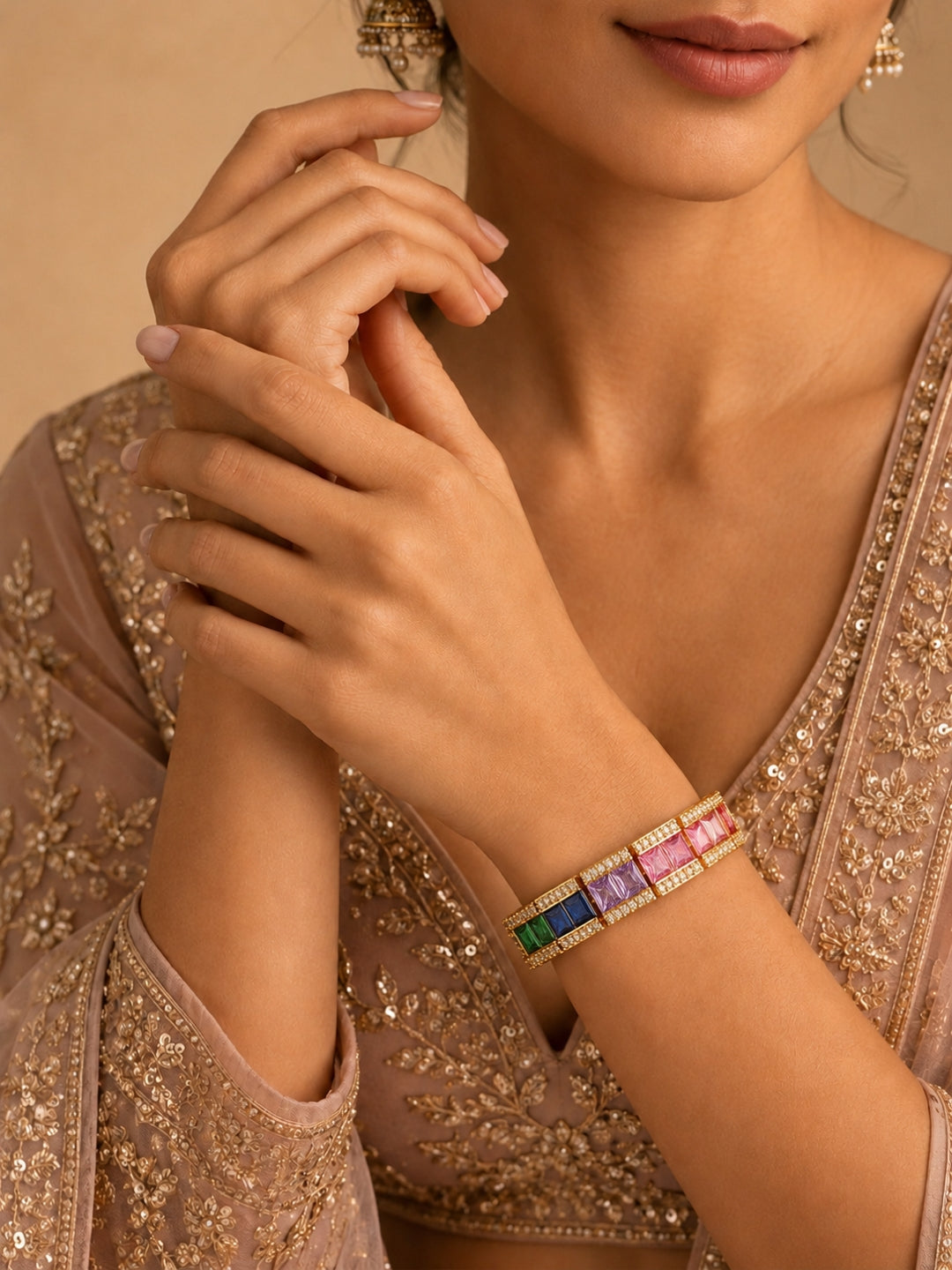 Spectrum Ombré Link Bracelet, 18K Gold-Plated