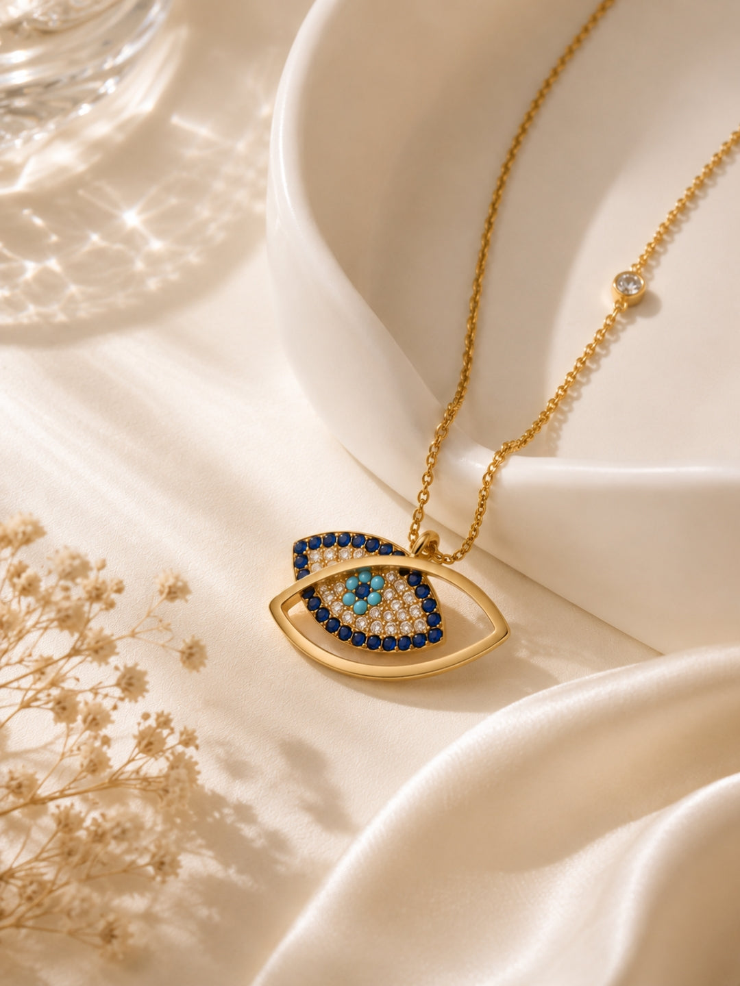 Talismano Evil Eye Necklace & Earring Set, 18K Gold-Plated