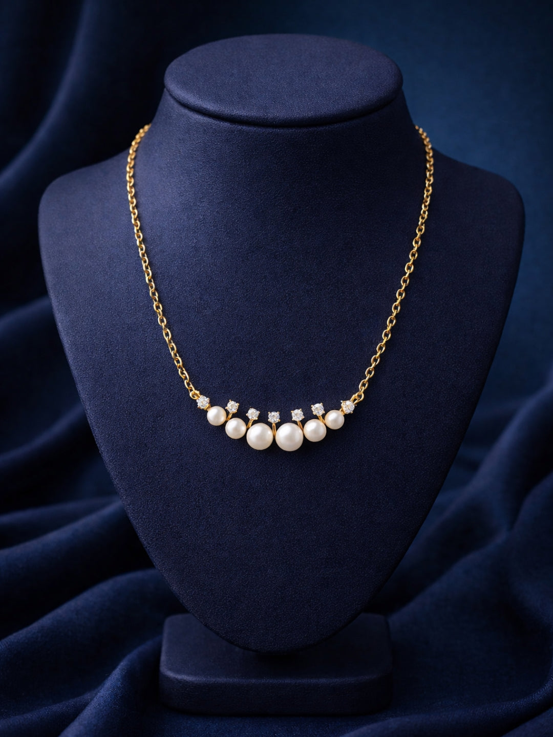 Pearl & CZ Gold Chain Necklace | Anti-Tarnish Everyday Neckpiece