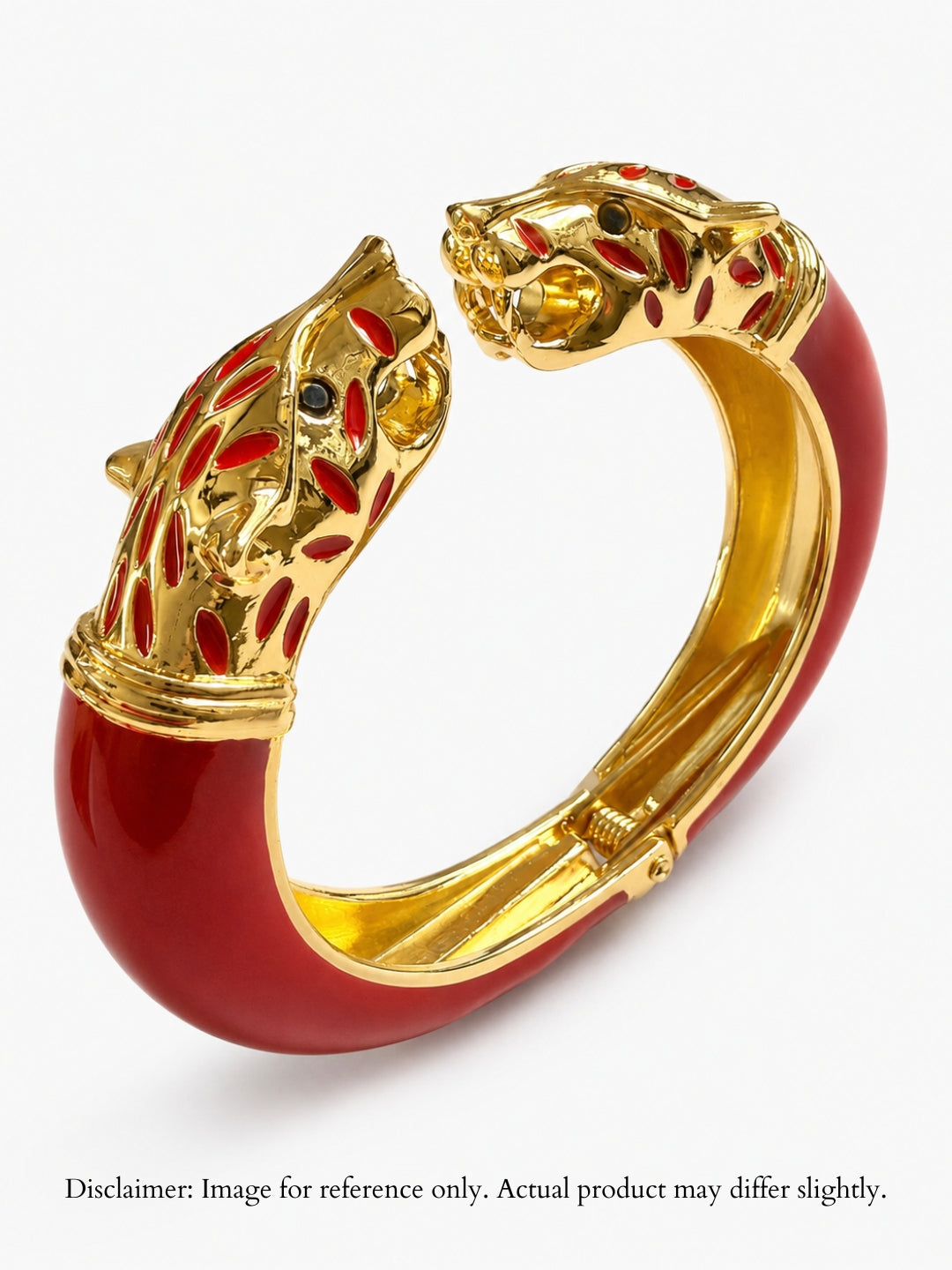 Vittoria Panther Kada Bangle, 18K Gold-Plated - Red