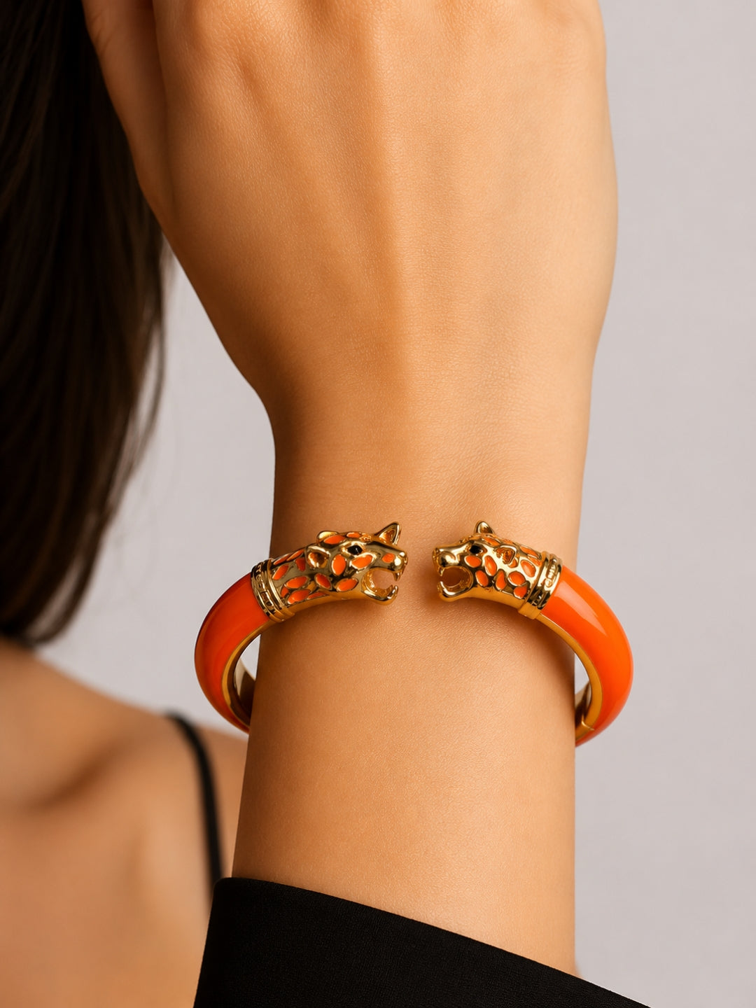 Vittoria Panther Kada Bangle, 18K Gold-Plated - Mandarin