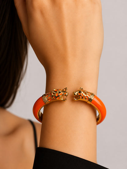 Vittoria Panther Kada Bangle, 18K Gold-Plated - Mandarin