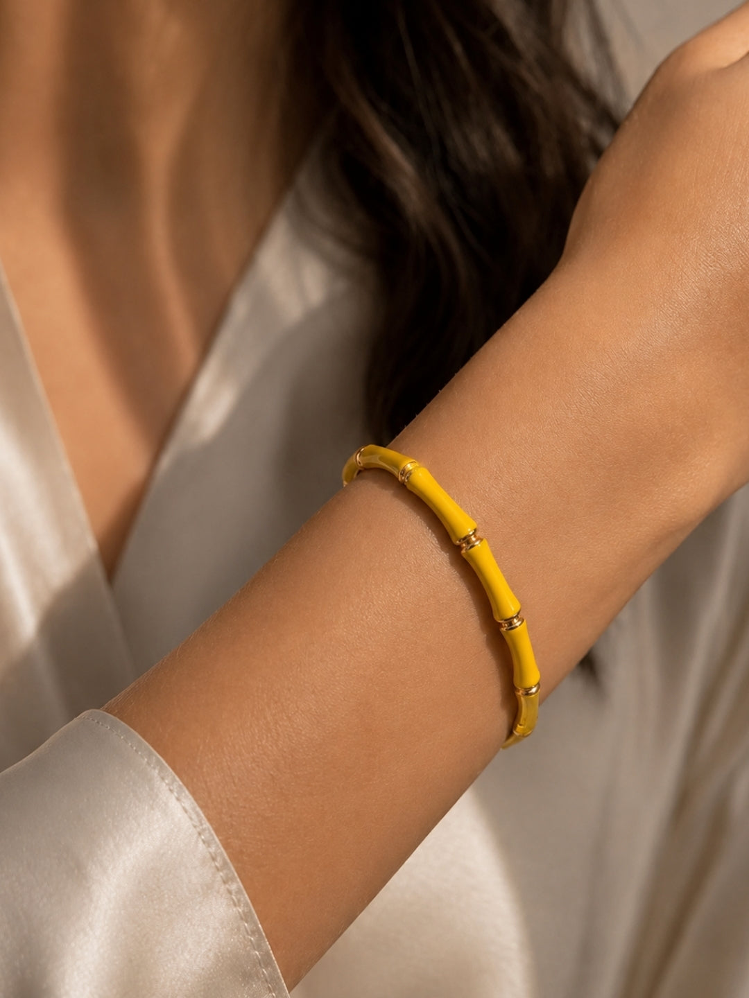 Bambù Yellow Enamel  Bracelet