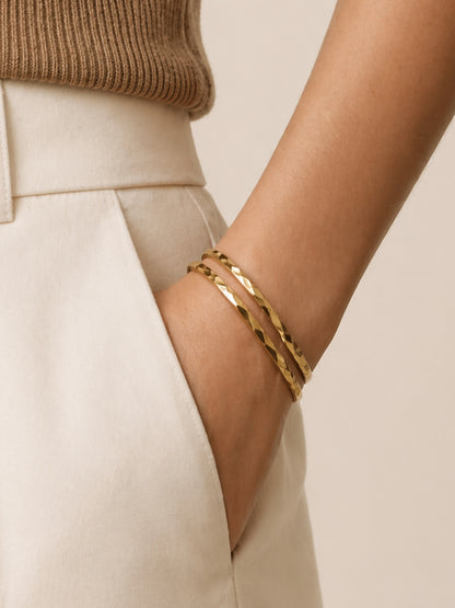 Infinity 3D Gold Plated Anti-Tarnish Stackable Bangles for Women