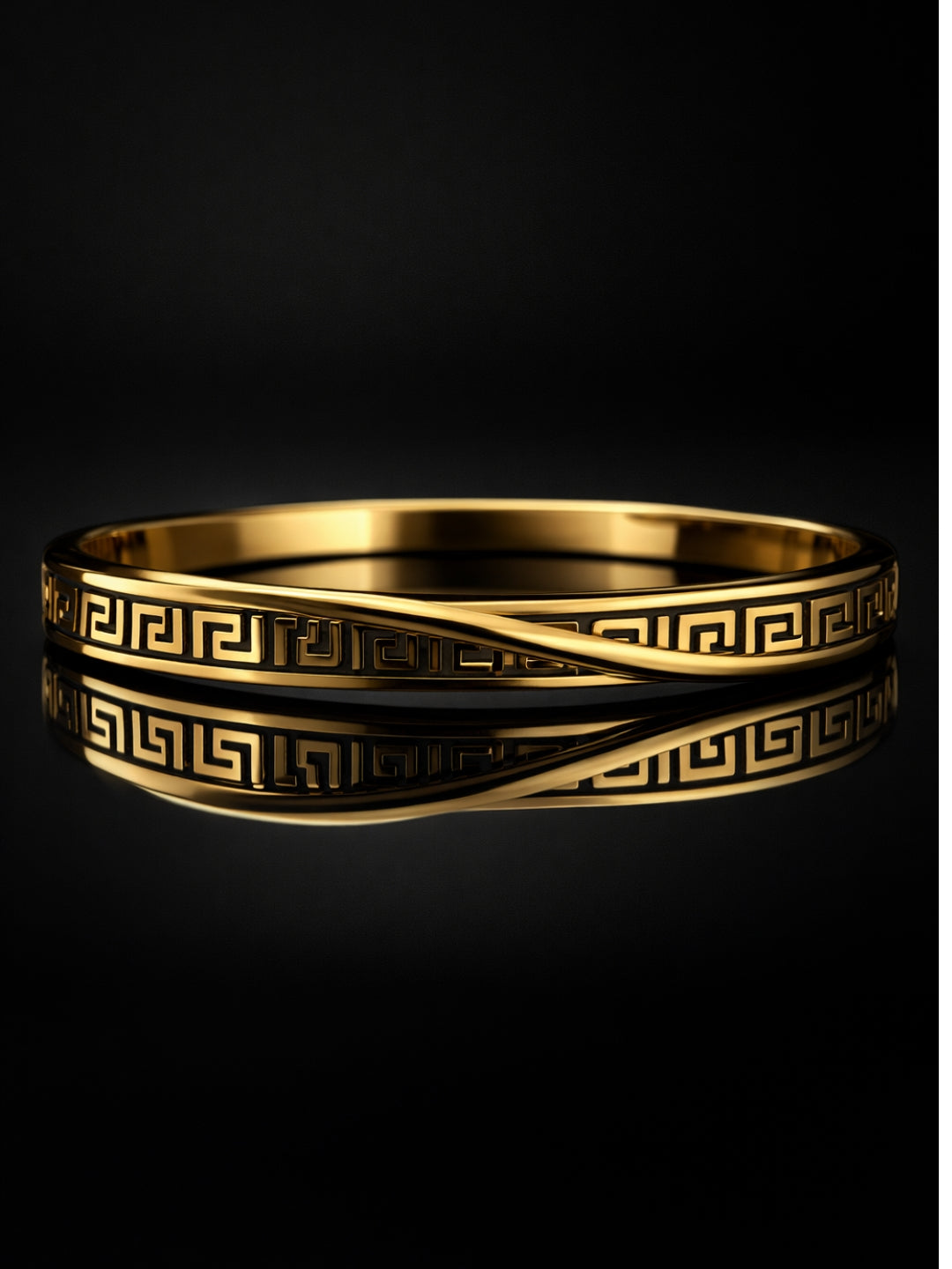 Double Line Swastik Gold Cuff Bracelet – Anti Tarnish Stainless Steel