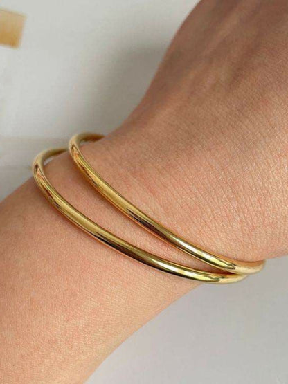 Minimal Gold Plated Thin Bangles Set – Stackable Everyday Bangles