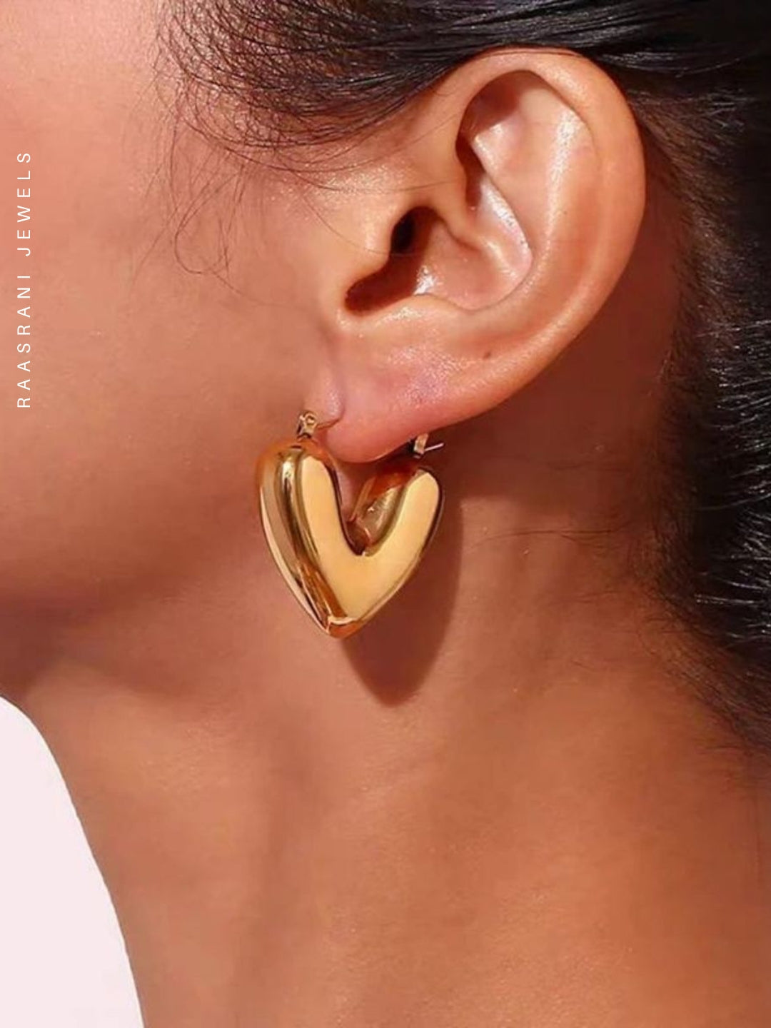 Gold Heart Hoop Earrings | 18K Gold Plated Everyday Hoops