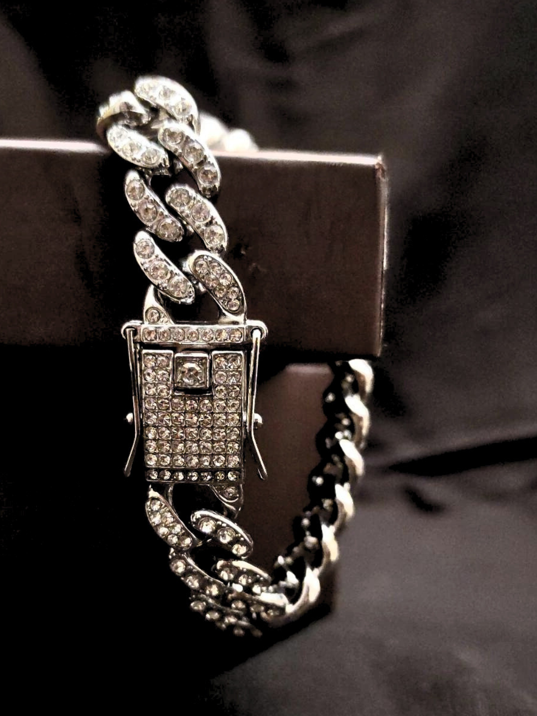 Iced Out Single-line Studded Cuban Bracelet