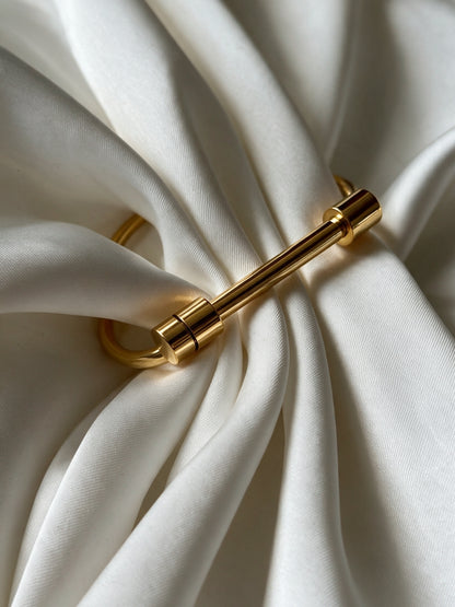 Gold Bar Cuff Bracelet — 18K Gold Plated Stainless Steel