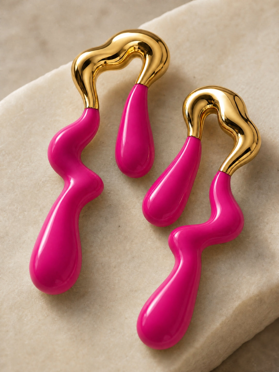Pink Thunder Drip Earrings | 18K Gold Plated Anti-Tarnish
