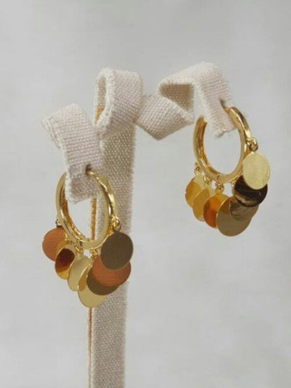 Gold Hoop Earrings with Dangling Charms – Fashion Jewelry