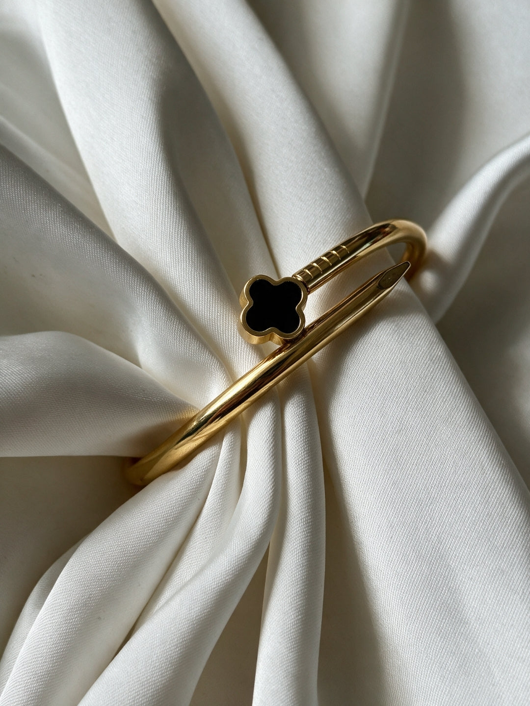 Black Clover Nail Cuff  Bracelet