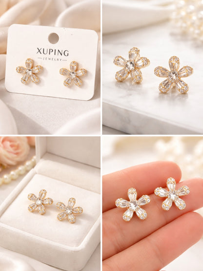 Floral Studded Rose Gold Earrings | Everyday AD Flower Studs