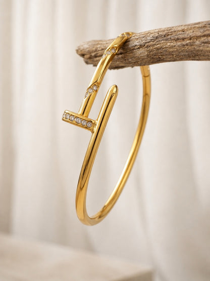 Studded Nail Cuff | Thick 18K Gold Plating, Hypoallergenic