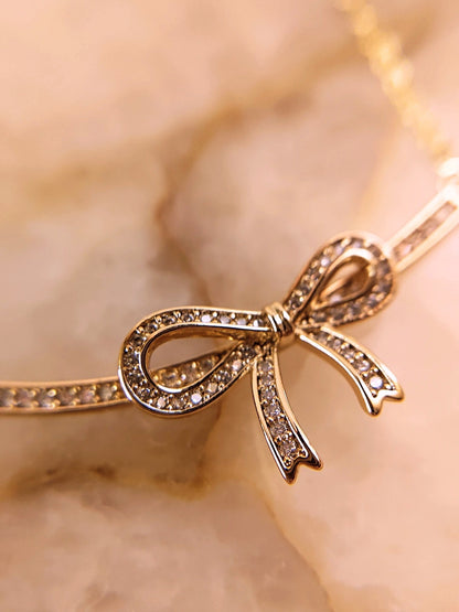 Rosé Bow Pendant Necklace | Everyday Luxe Charm