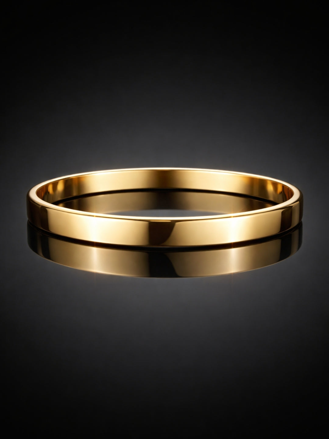 18K Gold Plated Thick Plain Cuff Bracelet – Waterproof Steel