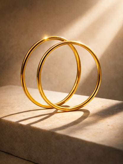 Minimal Gold Plated Thin Bangles Set – Stackable Everyday Bangles