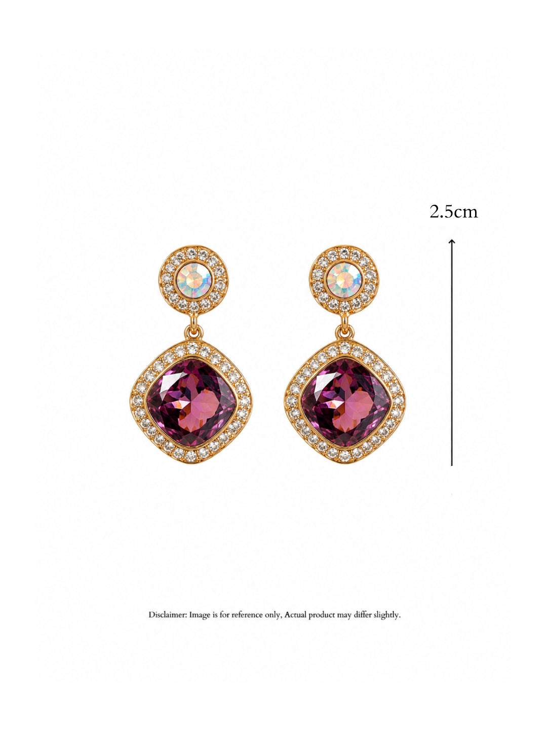 Orchid Halo Drop Earrings, 18K Rose Gold-Plated