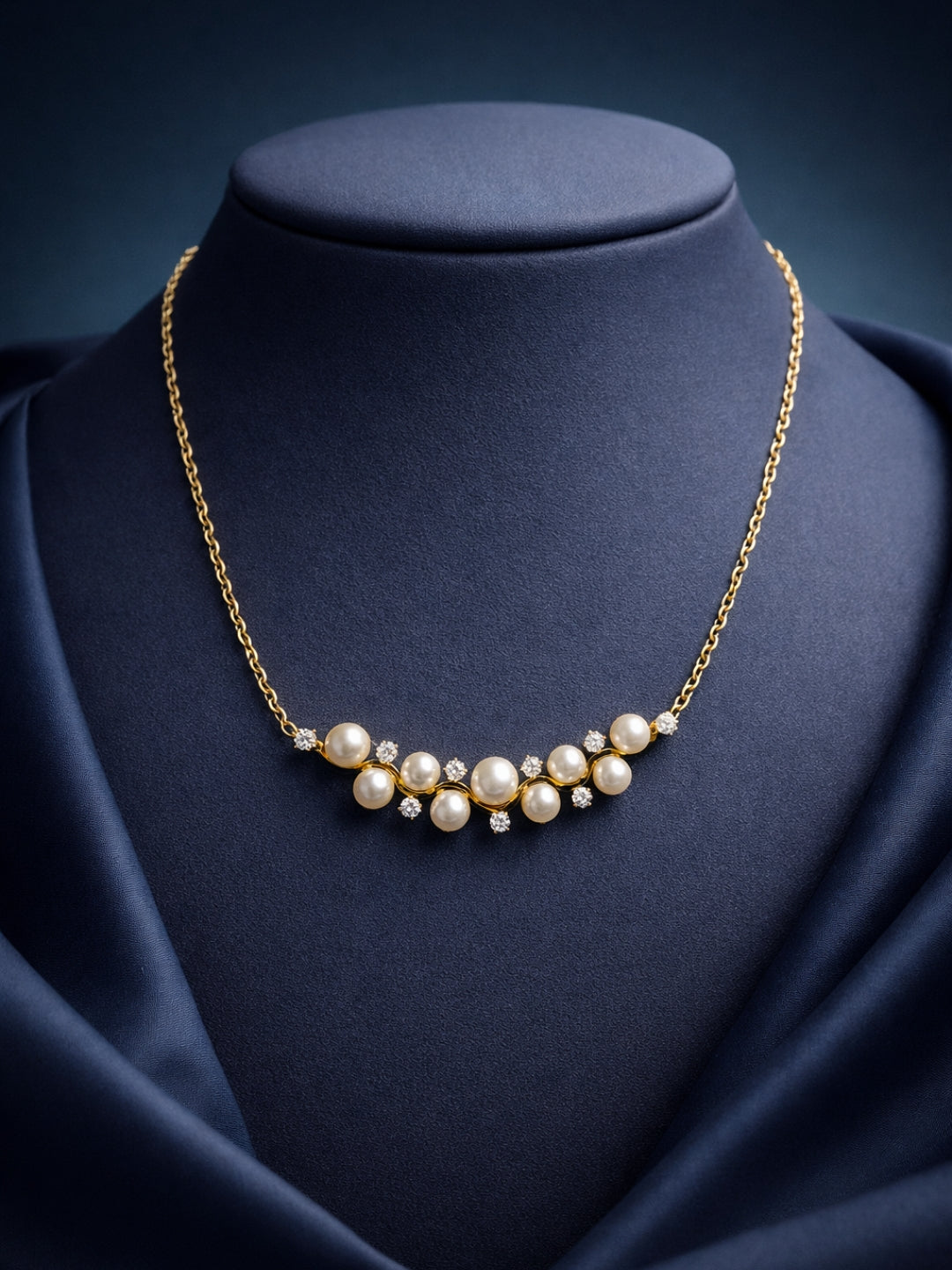 Elara Pearl & AD Gold Necklace | Anti Tarnish Everyday Wear