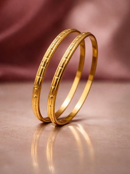 Chakuta Line Gold Bangle – 18K Plated Stackable Daily Wear