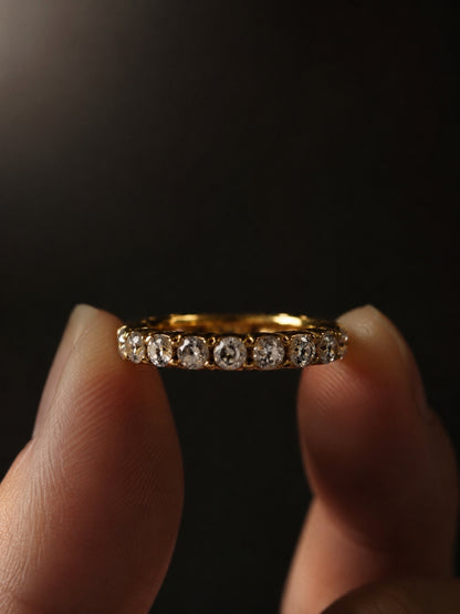 18K Gold Plated Eternity CZ Band Ring | Waterproof Stack Ring