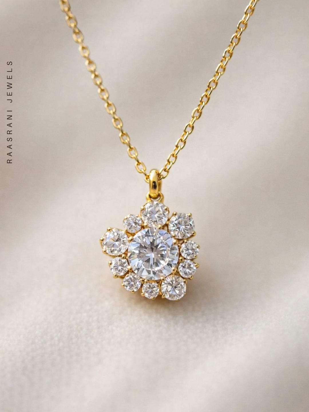 Studded Heart Pendant Necklace | 18K Gold Plated Everyday Chain