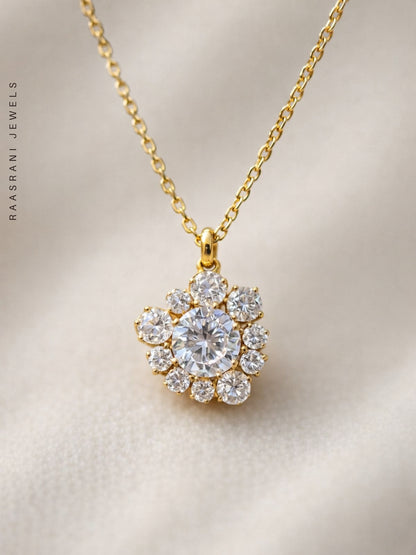 Studded Heart Pendant Necklace | 18K Gold Plated Everyday Chain