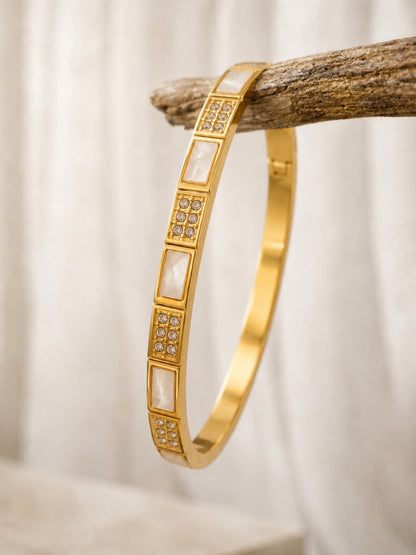 Mother of Pearl Studded Bangle Bracelet