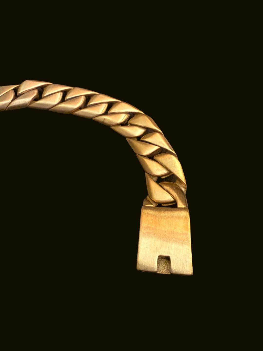 Matte Gold Chunky Cuban Link Bracelet for Men | Stainless Steel
