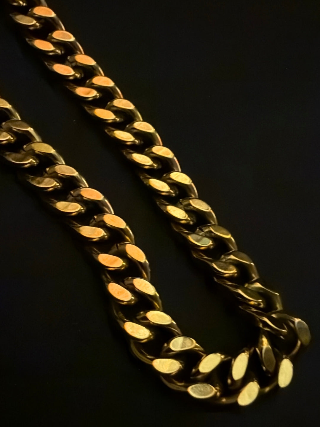 18K Gold Cuban Link Chain for Men – 8mm Stainless Steel Necklace 22 Inch