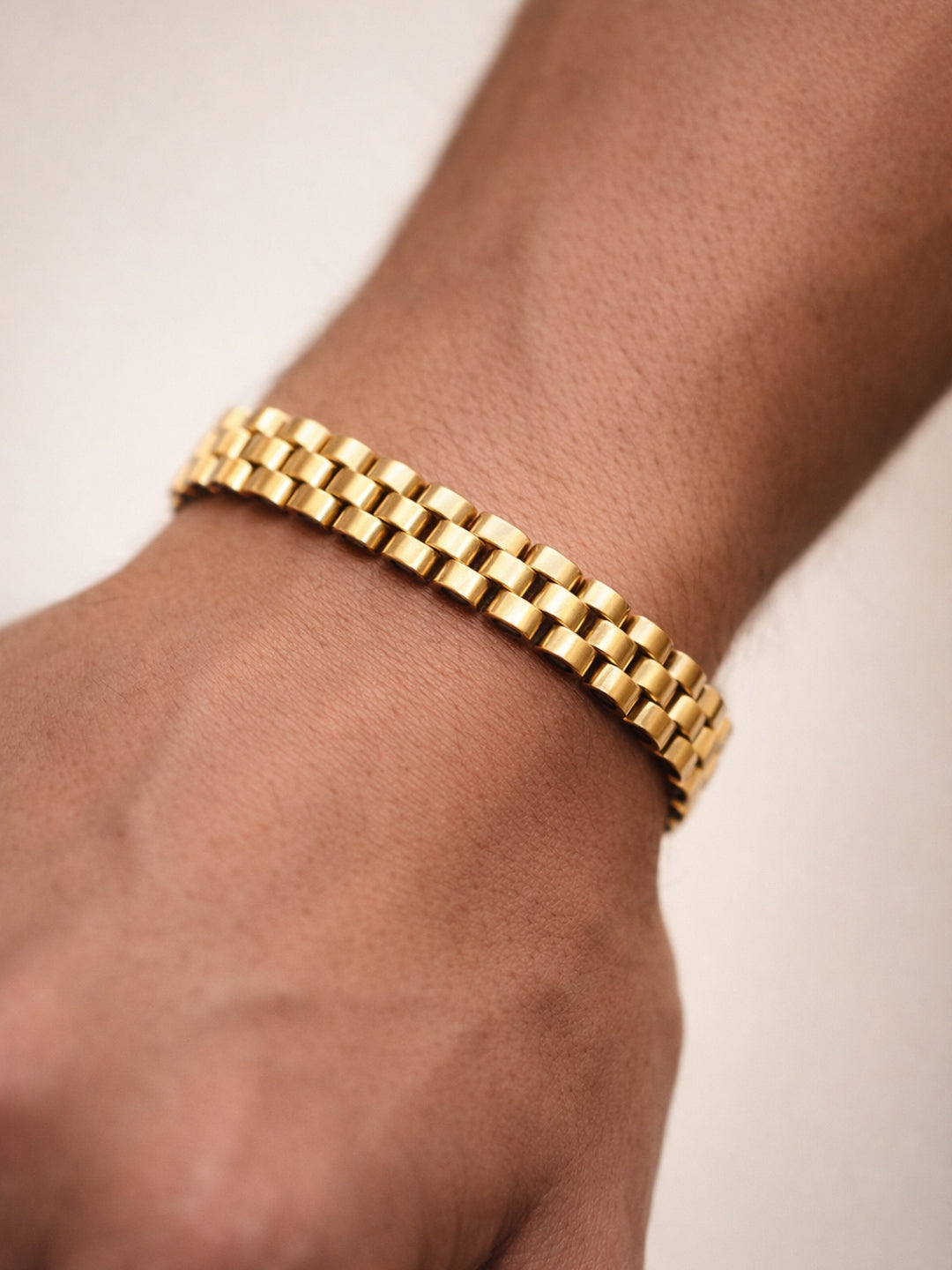 Gold Watch Strap Style Bracelet for Men – 18K Gold Plated