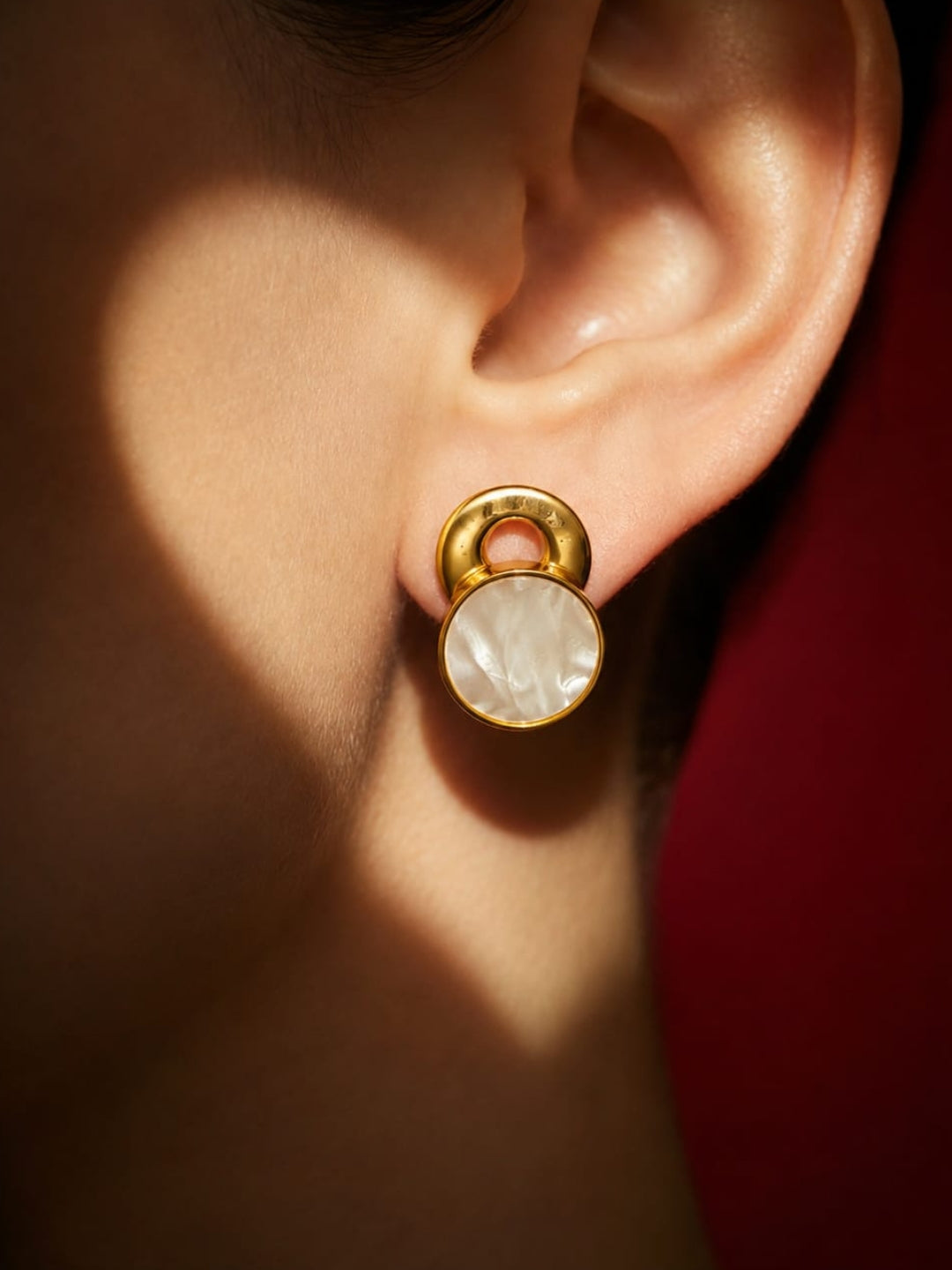 Mother-of-Pearl Halo Drop Earrings